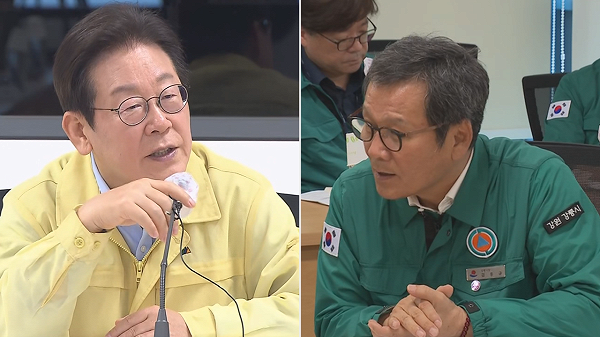 가뭄 현장을 살피는 김홍규 강릉시장