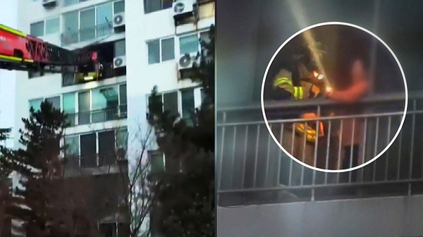 광양 아파트 화재 구조 관련 이미지